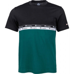 Champion CREWNECK T-SHIRT Pánské tričko, Černá,Bílá, velikost M