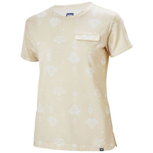Helly Hansen LOMMA T-SHIRT Dámské triko s krátkým rukávem, Béžová,Bílá, velikost