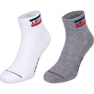 Levi's MID CUT SPRTWR LOGO 2P Ponožky, Bílá,Tmavě šedá,Tmavě modrá, velikost