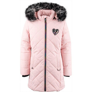 Lewro ALVA Dívčí zimní kabát, růžová, velikost 116-122