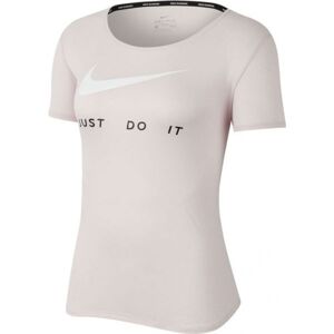 Nike TOP SS SWSH RUN W Dámské běžecké tričko, Béžová, velikost XS