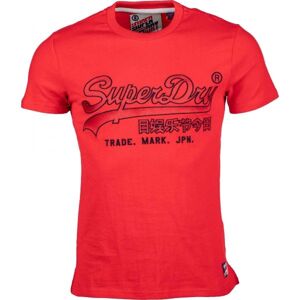 Superdry DOWNHILL RACER APPLIQUE TEE červená S - Pánské tričko